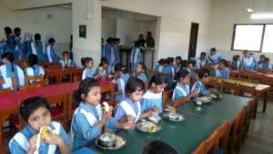Students enjoying their breakfast