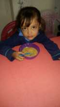 A student with her wheat porridge