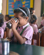 Drinking milk from steel mugs, instead of plastic