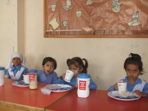 Children get a taste of an energy boosting drink