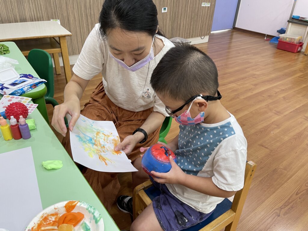 Beautiful colors made with shaving foam and paint