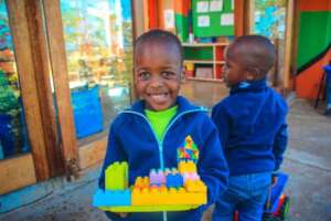 Melokuhle proudly showing his creation April 2024
