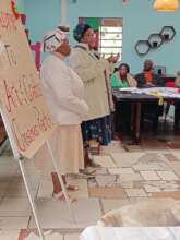 Mrs Mdunge and Mrs Hadebe addressing the gogos