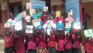 Happy Children receiving the books