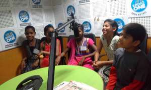 Children at Radio Station