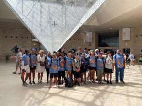 Under the Louvre's pyramid