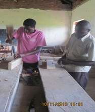 Carpentry Student making a Stool