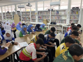 Student taking part in a STEM learning activity