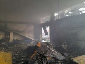 Destroyed warehouse
