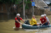 Kakhovka Dam. Help Ukrainian Red Cross save people logo