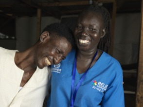 Nurse Christine and Mustafa, who fled from Sudan