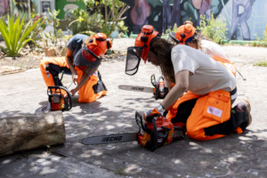 Community members were gifted training equipment