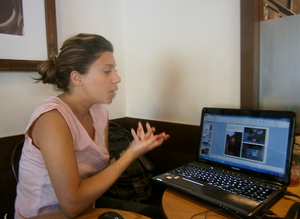 Project leader Aseel Honein shows us her studies.