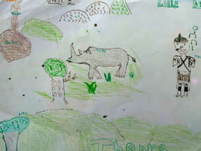 Learning about importance of protecting rhino