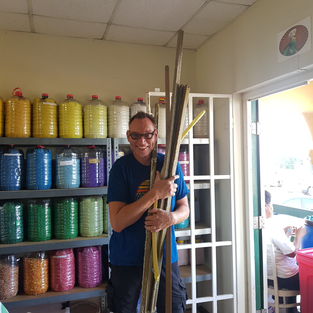 Paul with the colorful beams.