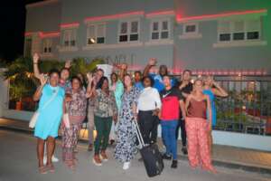 The team after dining at the restaurant