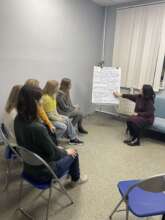 Group psychologist session for parents