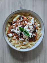 Pasta with auberine sauce