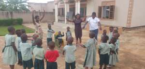 children during an outdoor playtime.