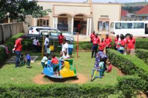 our old ECD center during play time with visitors