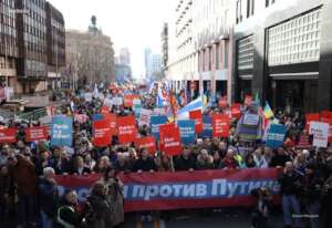 Anti-war and anti-Putin march in Berlin
