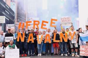 Supporters of Alexei Navalny in New York