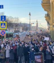 Anti-war protests in St. Petersburg, March 2022