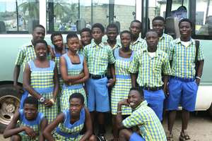 JHS 3 students celebrating their graduation