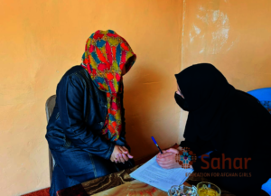 Each woman takes a learning assessment