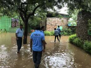 Flooding in the compound from early rain June 2023