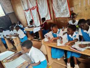 Students in unfinished classrom
