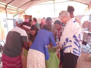partial of women when they  trained  bv volunteer