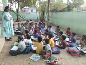 Our Coordinator, Chithara, visiting a new centre