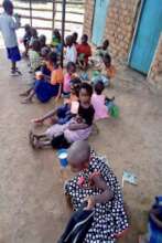 Breakfast before school with porridge
