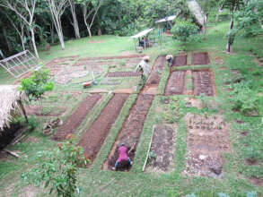 Preparing raised beds for hands-on trainings