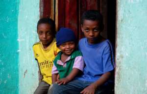 Left to right: Kidame (5), Damoze (3) and Aby (8)