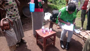 Tadelech receiving her antibiotics