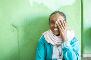 Fikir getting her stitches removed