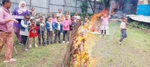 Partial picture of  M  chalder at Out door play