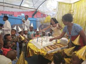 Children beneficiaries in celebrating their birth