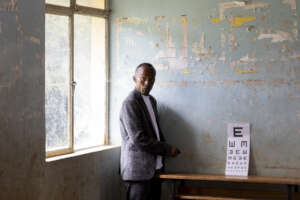 Wondmagne testing his students sight