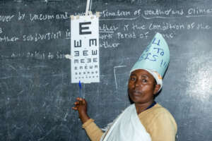 Amselech during school eye screening