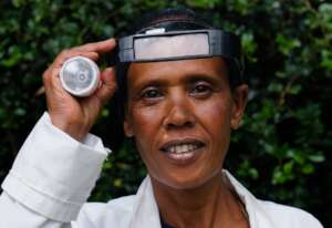 Aster during a community screening