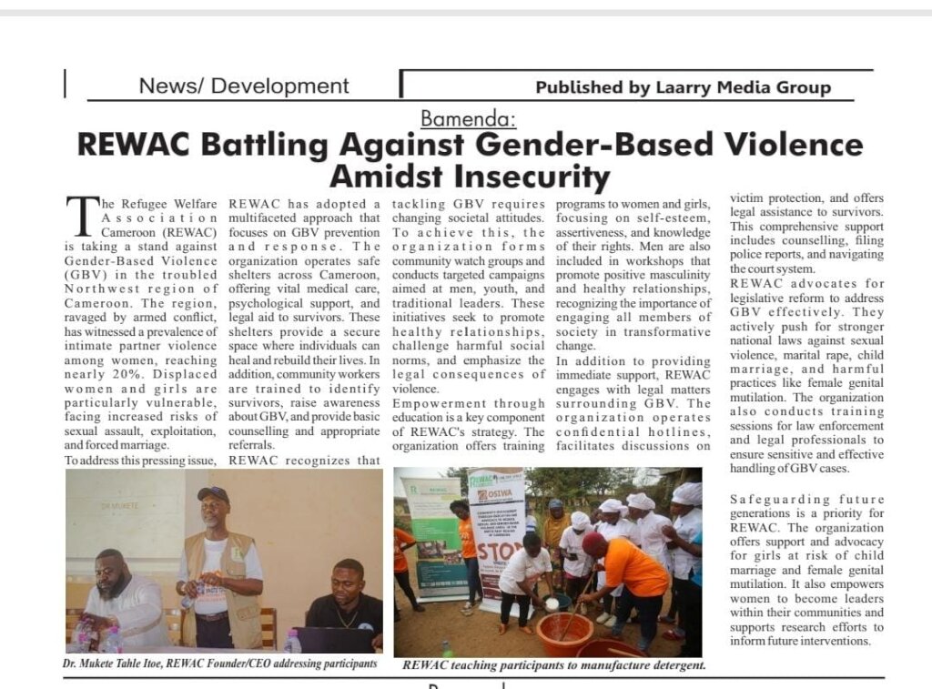 Press Article on REWAC's SGBV activities
