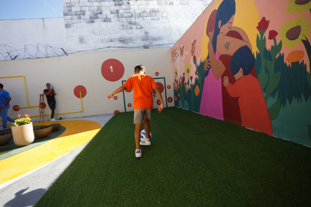 Playground for 200 kids visiting their mothers