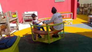 Playground for 200 kids visiting their mothers