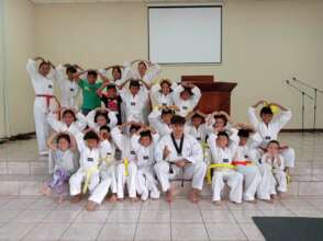 Taekwondo students