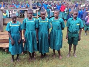 orphans in their new uniforms