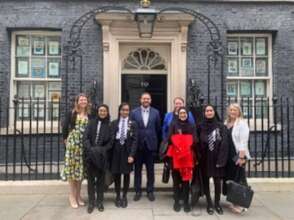 Burnley school CP team visit 10 Downing St