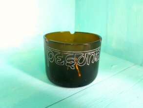 Upcycled, personalised ashtrays from wine bottles
